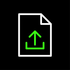 Fototapete - file upload, document export vector icon in line style design for website, app, ui, isolated on blac