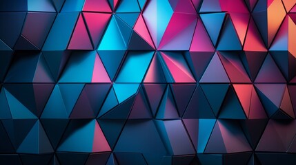 captivating layered triangular wall design with vibrant colorful geometric patterns
