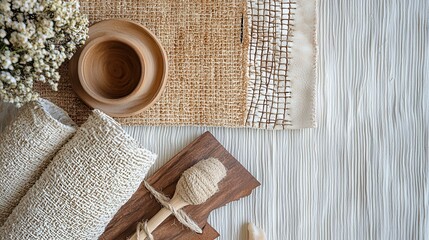 Poster - Close-up of Handmade Leather with Natural Textures and Organic Elements in a Rustic Setting