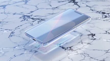 Aufkleber - Luxury glass smartphone resting on a marble surface