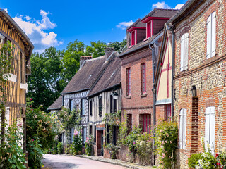 Wall Mural - Street view of Gerberoy, France.