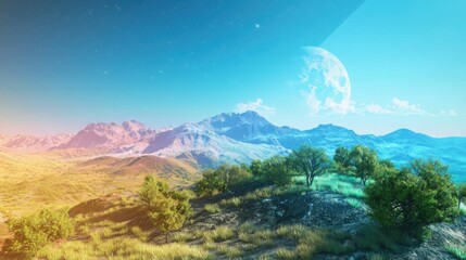 Poster - Transformation of desert ecosystem into lush forest a digital gradient ecological journey