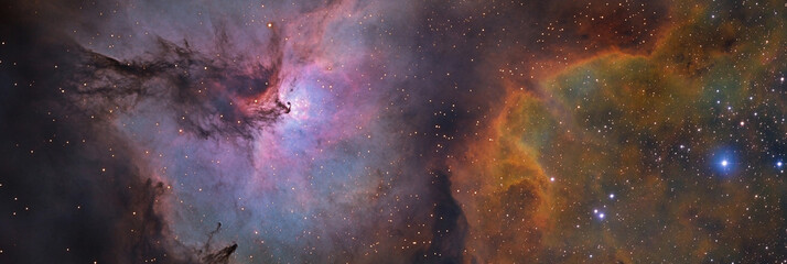 Aufkleber - Colorful nebula displays vibrant cosmic beauty in space