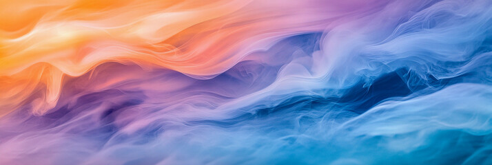 Poster - Colorful abstract swirls of orange and blue shades