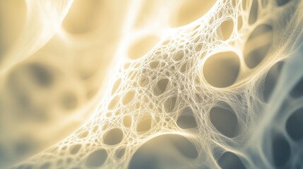 Poster - Intricate Weblike Structure Glowing Softly Yellowish