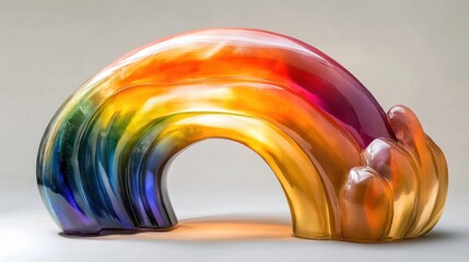 Poster - Rainbow Glass Sculpture Abstract Art Piece