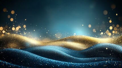 Wall Mural - sparkling golden particles and sprinkles for festive occasions such as christmas or new year. bright