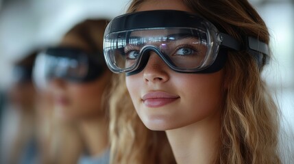 Poster - Nursing students practicing with wearable health technology, symbolizing the integration of innovation in education,