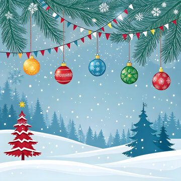 christmas and new-year background with ornament