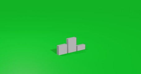 Poster - Isolated realistic white winners podium symbol front view with shadow. 3d illustration on green chroma key background