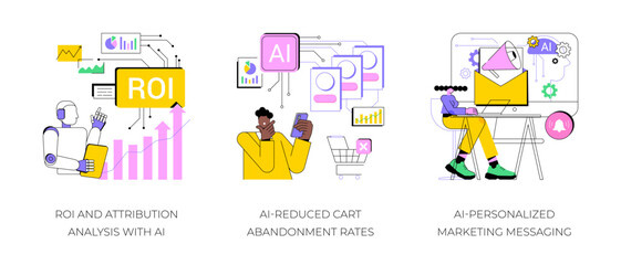 Poster - AI Technology for Marketing abstract concept vector illustrations.