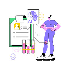 Poster - AI-Optimized Injury Prevention abstract concept vector illustration.
