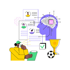 Poster - AI-Backed Talent Scouting abstract concept vector illustration.
