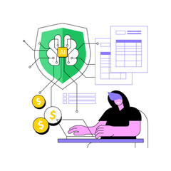 Poster - AI-Powered Fraud Detection abstract concept vector illustration.