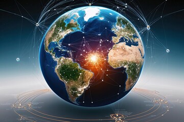 Poster - Global Network Visualization: A Three-Dimensional Representation of Earth and Worldwide Connections