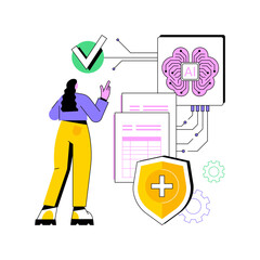 Poster - AI-Supported Customer Retention abstract concept vector illustration.