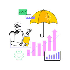 Poster - AI-Powered Risk Modeling abstract concept vector illustration.