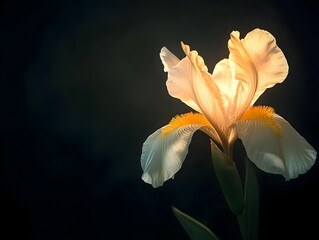 Poster - Elegant Flower with Soft Lighting on Dark Background