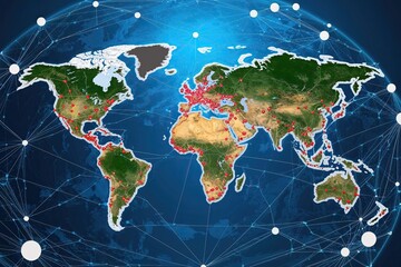 Poster - Connected World Map: Global Node and Line Visualization of Networked Commerce and Digital Communication