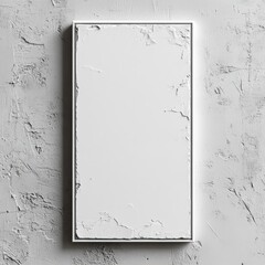 Wall Mural - photostock of empty white vertical rectangle poster mockup with soft shadow on neutral light grey co