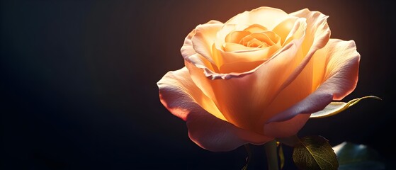 Poster - Beautiful Rose in Soft Light with Dark Background