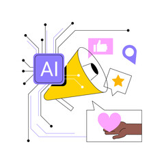 Poster - AI-Driven Nonprofit Marketing abstract concept vector illustration.