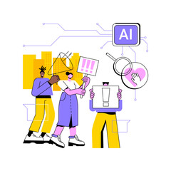 Poster - ai-supported cause identification abstract concept vector illustration.