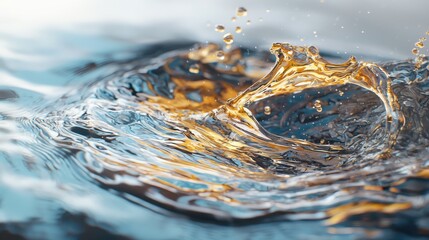Poster - Captivating liquid surface tension events in macro photography water reflections natural environment close-up view artistic exploration