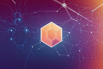 Poster - Hexagonal Grid Technology Background for Enhanced Digital Data Visualization and Connectivity