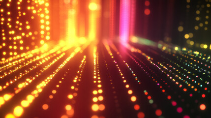 Leinwandbilder - vibrant glowing particles flowing in a digital space, forming a futuristic and dynamic backdrop