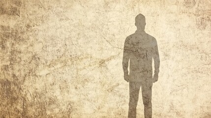 Poster - A silhouette of a person against a textured background, symbolizing contemplation or solitude.