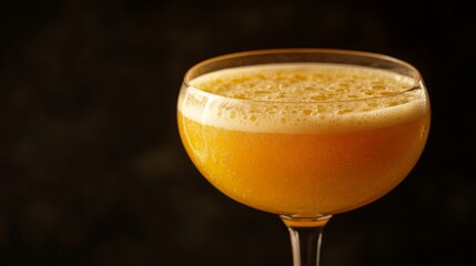 Poster - A vibrant, freshly made juice occupies a stylish glass, showcasing its smooth texture and rich hue, perfect for a refreshing drink during a casual gathering or warm summer day.