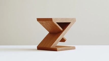 Poster - Modern Wooden Zigzag Design Side Table