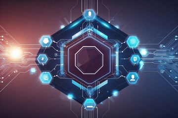 Poster - Stunning Technology Background Featuring Hexagonal Patterns and Digital Connectivity