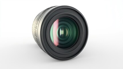 Poster - A Single Camera Lens Isolated on White Background