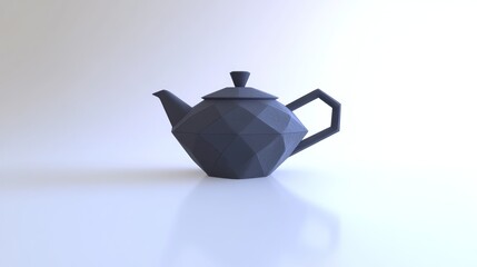 Poster - Geometric Low Poly Teapot Design Render