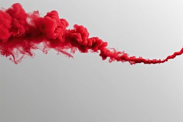 Wall Mural - vibrant red smoke plume abstract design border on white background