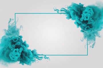 Wall Mural - stunning turquoise smoke border isolated on white background