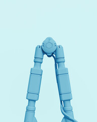 Fototapete - Blue Tech objects abstract pale background bend neutral monochrome soft tones pastel 3d illustration render