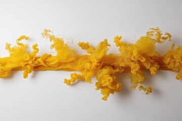 Wall Mural - vibrant yellow smoke burst border on white background for eye-catching design elements