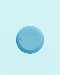 Fototapete - Blue Tech objects abstract pale background bend neutral monochrome soft tones pastel 3d illustration render