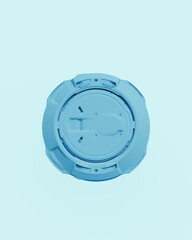Fototapete - Blue Tech objects abstract pale background bend neutral monochrome soft tones pastel 3d illustration render