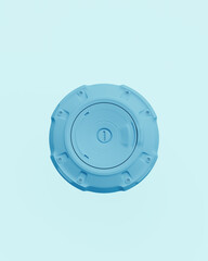Fototapete - Blue Tech objects abstract pale background bend neutral monochrome soft tones pastel 3d illustration render