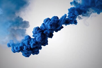 Wall Mural - blue smoke explosion border on white background for stunning visual impact