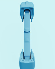 Fototapete - Blue Tech objects abstract pale background bend neutral monochrome soft tones pastel 3d illustration render