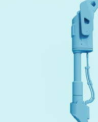 Fototapete - Blue Tech objects abstract pale background bend neutral monochrome soft tones pastel 3d illustration render