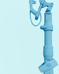 Fototapete - Blue Tech objects abstract pale background bend neutral monochrome soft tones pastel 3d illustration render
