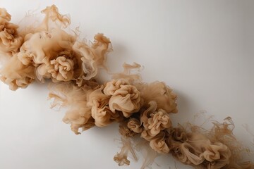 Wall Mural - a unique beige smoke texture border isolated on a white background