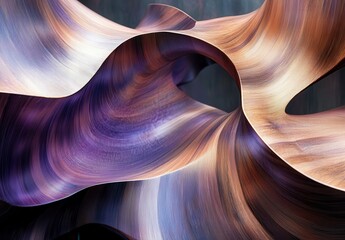 Poster - Captivating Abstract Sculpture of Smooth Curves and Flowing Lines in Rich Earthy Tones with Beautiful Textures and Intricate Patterns