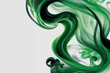 Wall Mural - swirling green smoke border abstract design element on white background